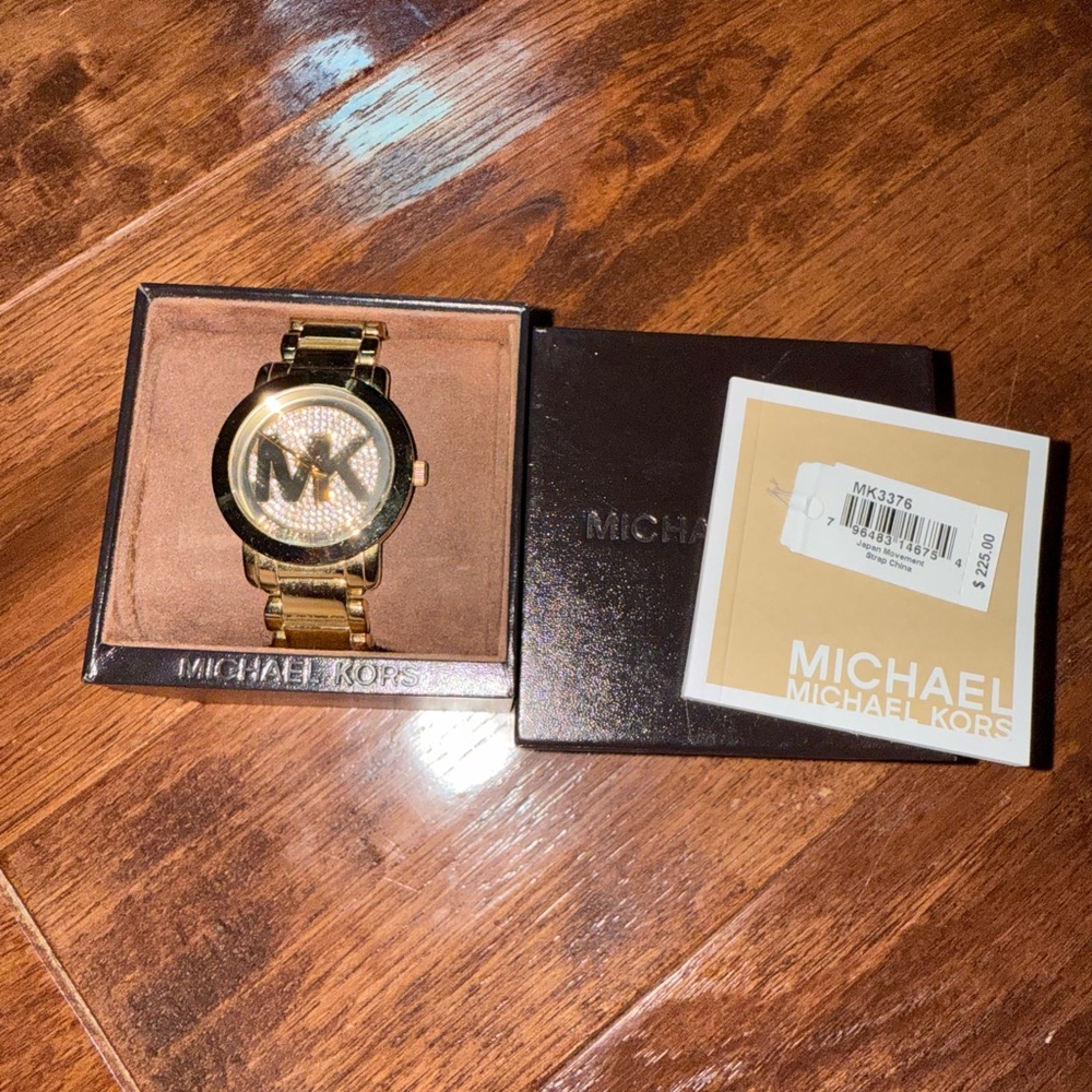 Michael Kors Gold Watch With Crystal Accents